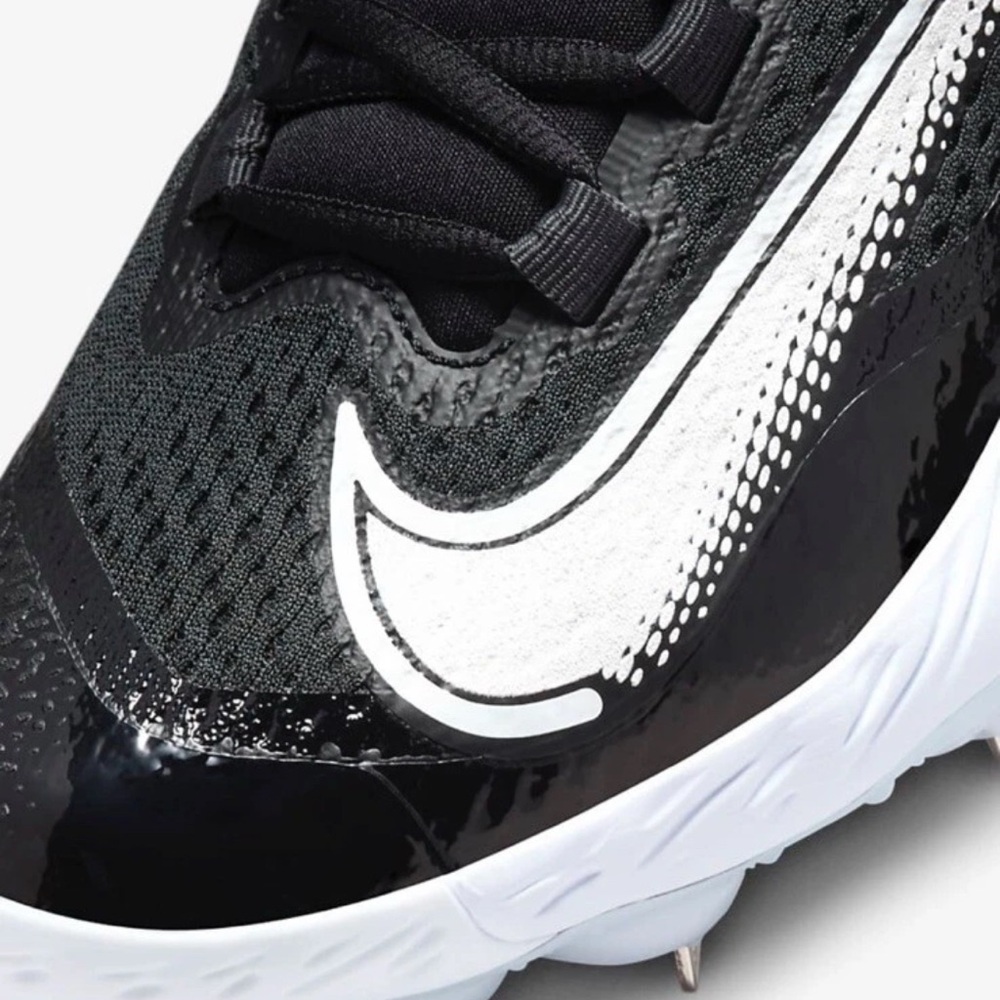 New Nike Alpha Huarache Elite 4 Mid Black Baseball Cleats DJ6520-001 Size 12 - Picture 6 of 10